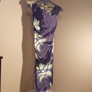 NWT GIANNI VERSACE COLLECTION Asymmetrical Multicolor Bodycon Dress Size 42 EU/8